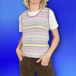 Vintage angora wool sweater vest rare Arpeja brand, size L